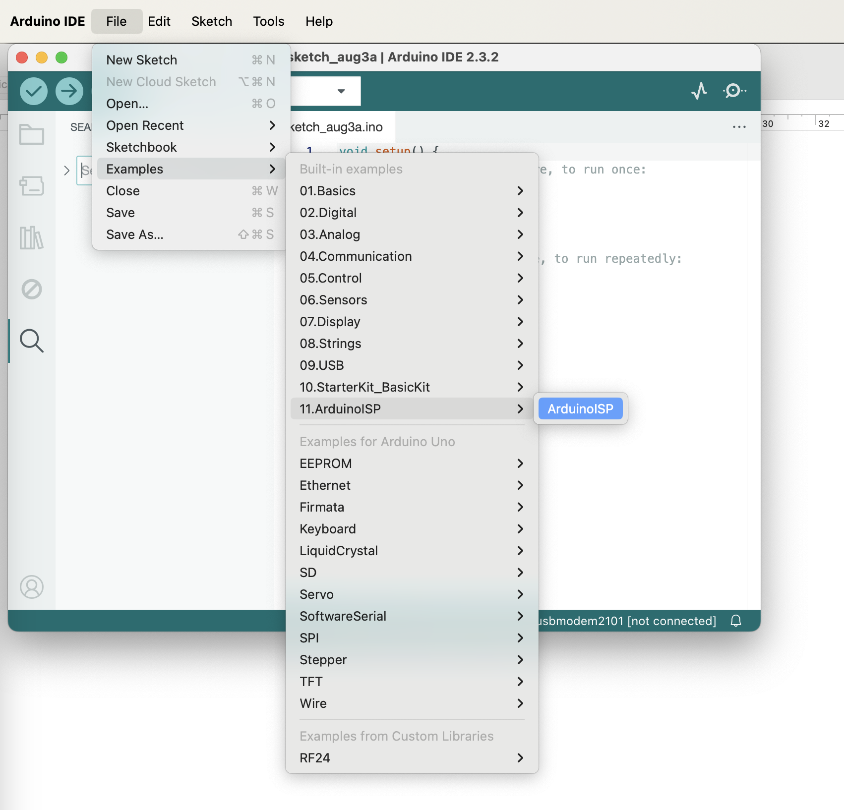 Configure Arduino as ISP