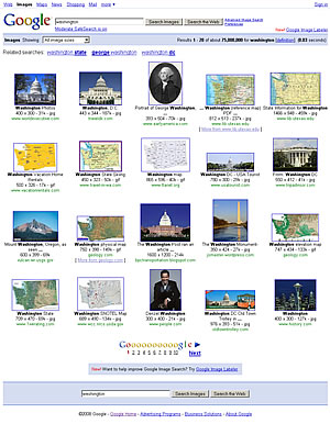 Google search for Washington without face attribute