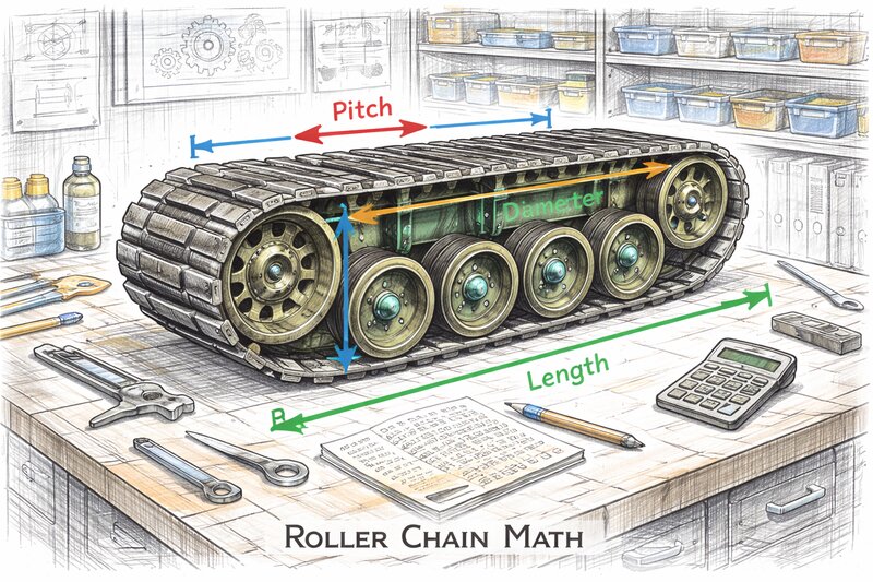 Mathematics of a roller chain animation